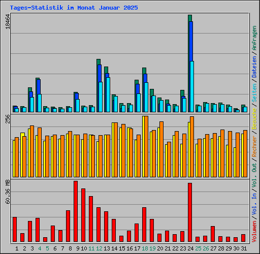 Tages-Statistik im Monat Januar 2025