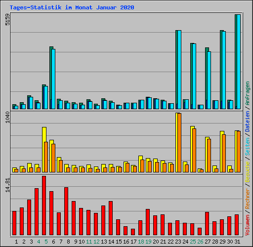Tages-Statistik im Monat Januar 2020